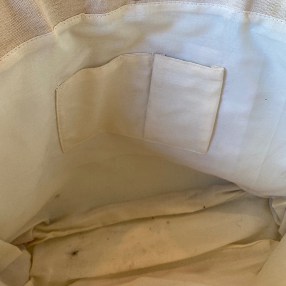 America & Beyond Bonjour Large Tote Pink Pom Pots Beach Vacation Resort - Picture 11 of 13